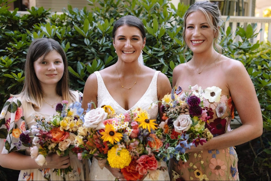 Bold wildflower wedding bouquets from Daisies in May in Spokane, WA