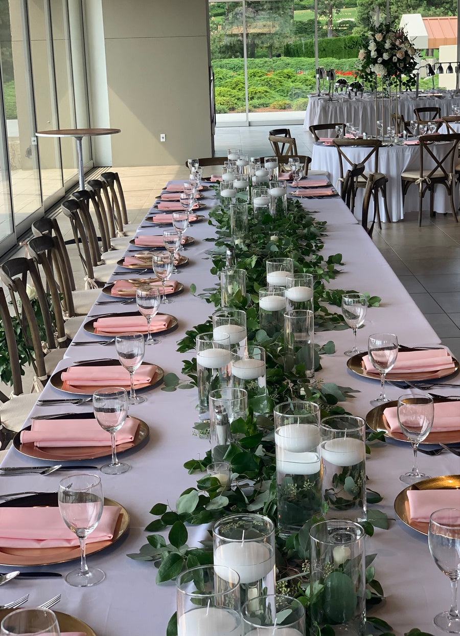 Head table eucalyptus at the Hagadone Event Center in Coeur d'Alene, Idaho
