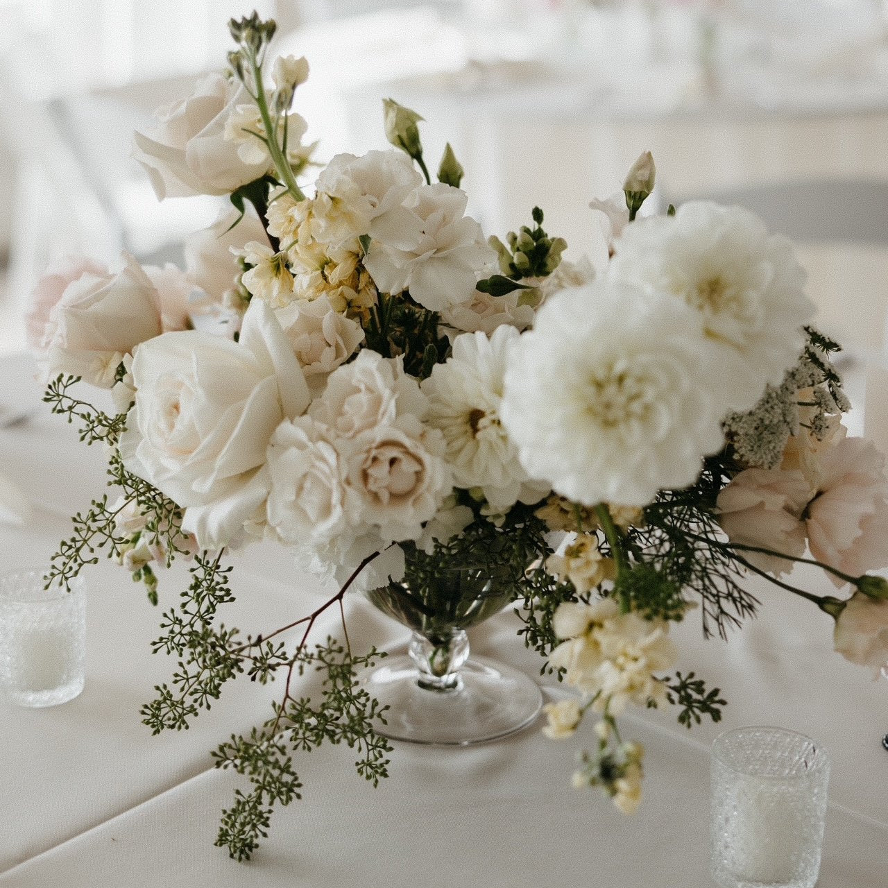 White and Ivory Florals with a Modern Vibe